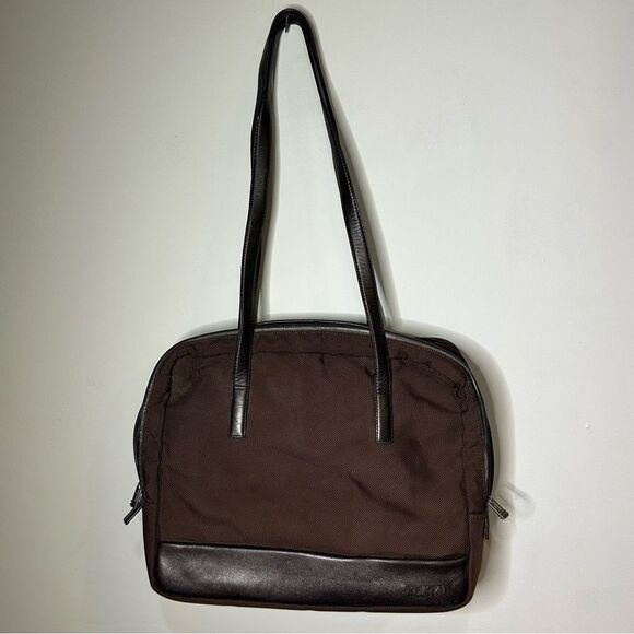 Tumi Handbags - Tumi Brown Nylon and Leather Tote Bag